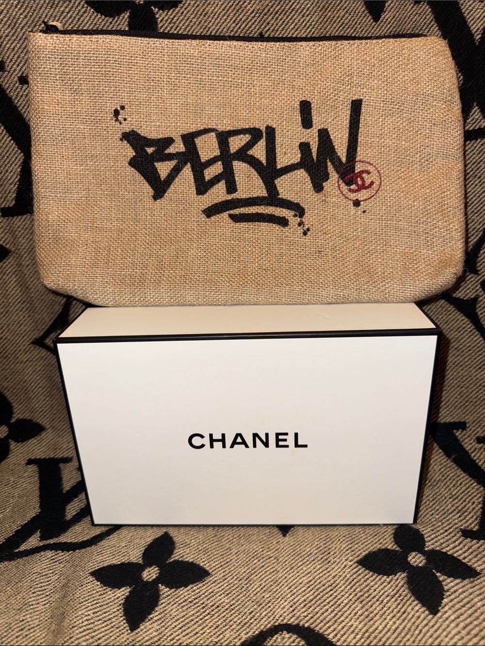 CHANEL Canvas 'Berlin' Graffiti Pouch